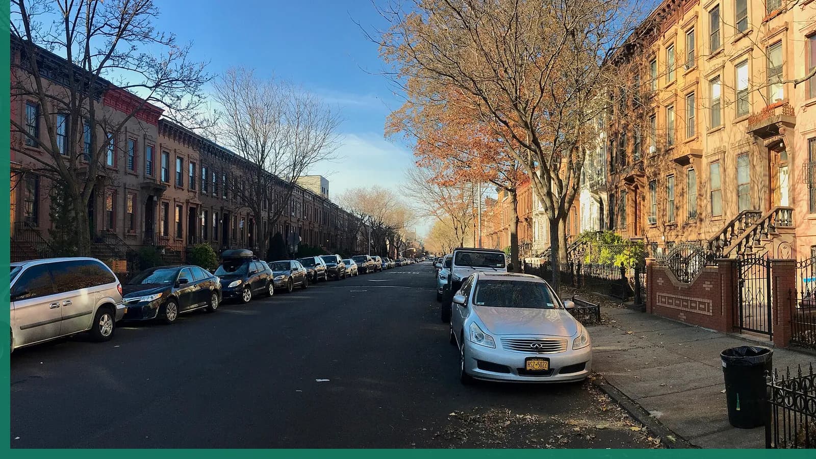 A Brooklyn neighborhood streetscape illustrating restaurants in Bed-Stuy