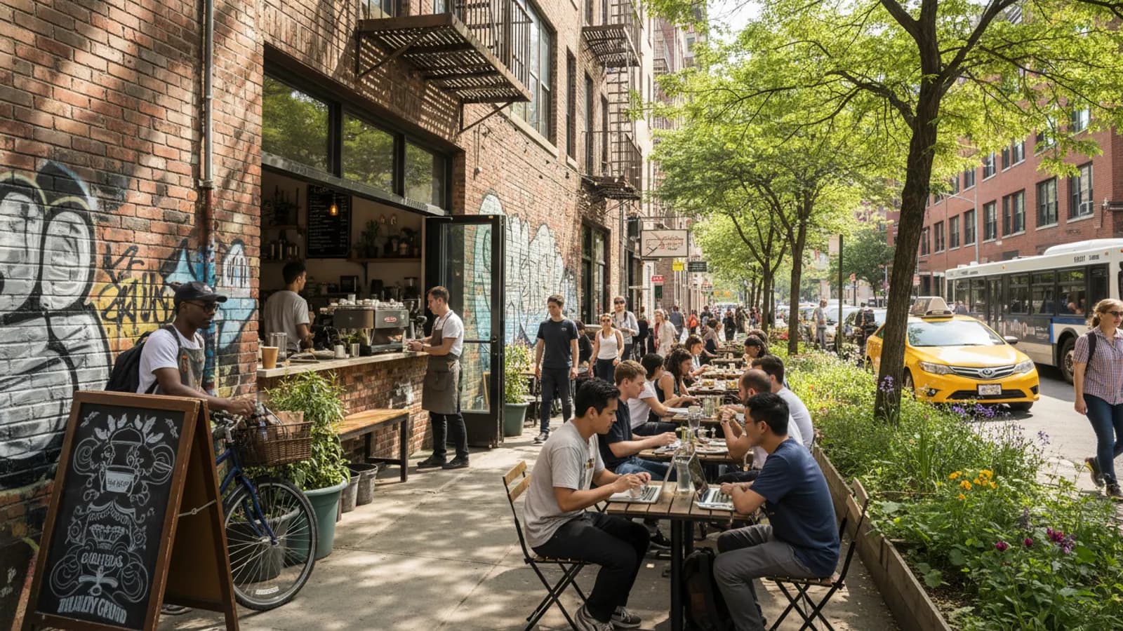 Editorial view of Bushwick illustrating How to find a good work-friendly café in Bushwick