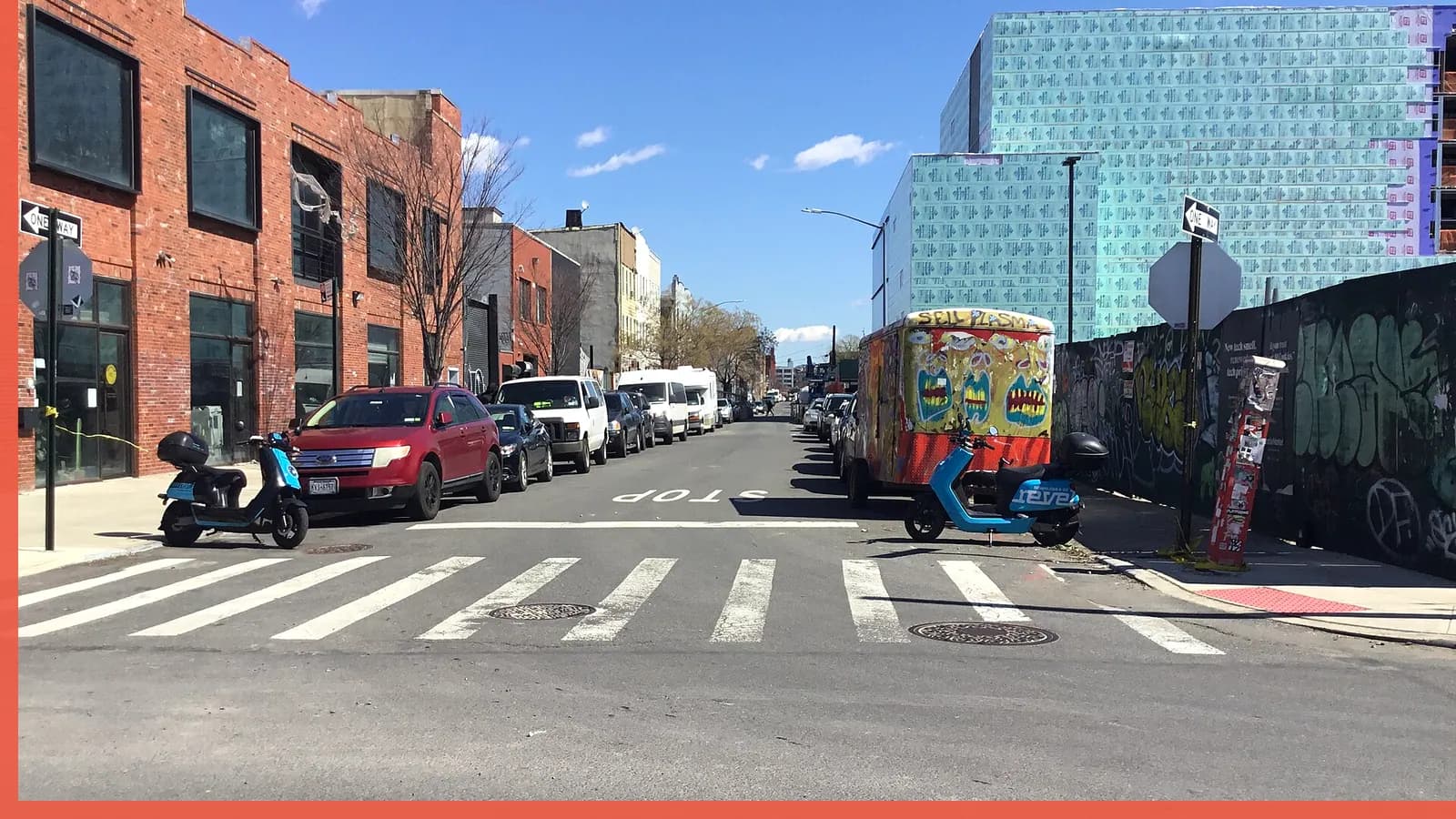 A Brooklyn neighborhood streetscape illustrating emerging restaurants in Bushwick