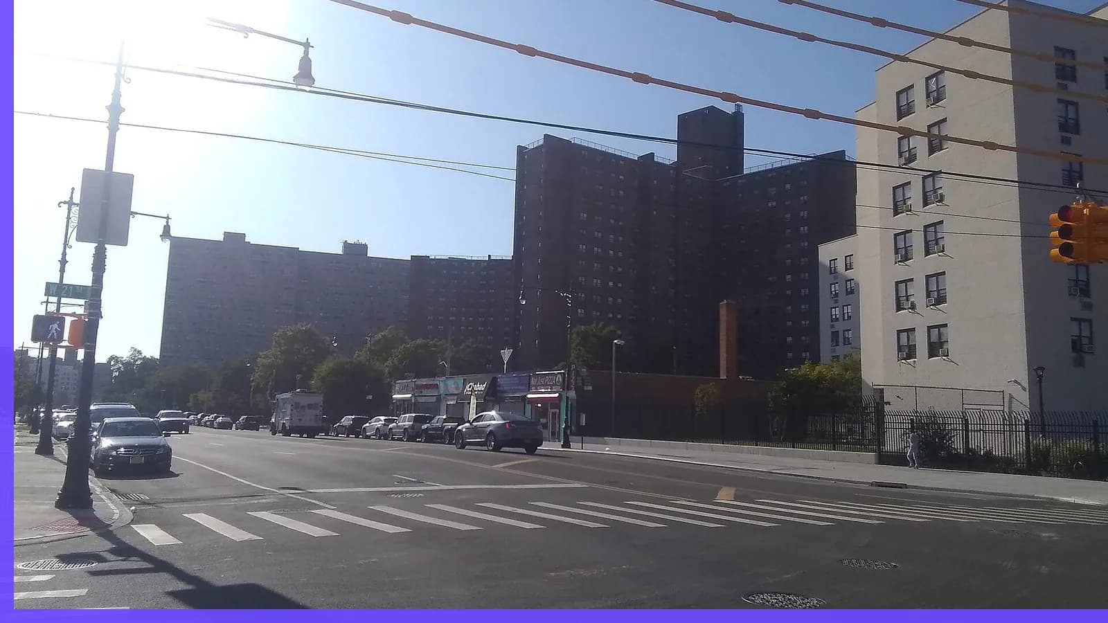 A Brooklyn neighborhood streetscape illustrating boardwalk culture in Coney Island