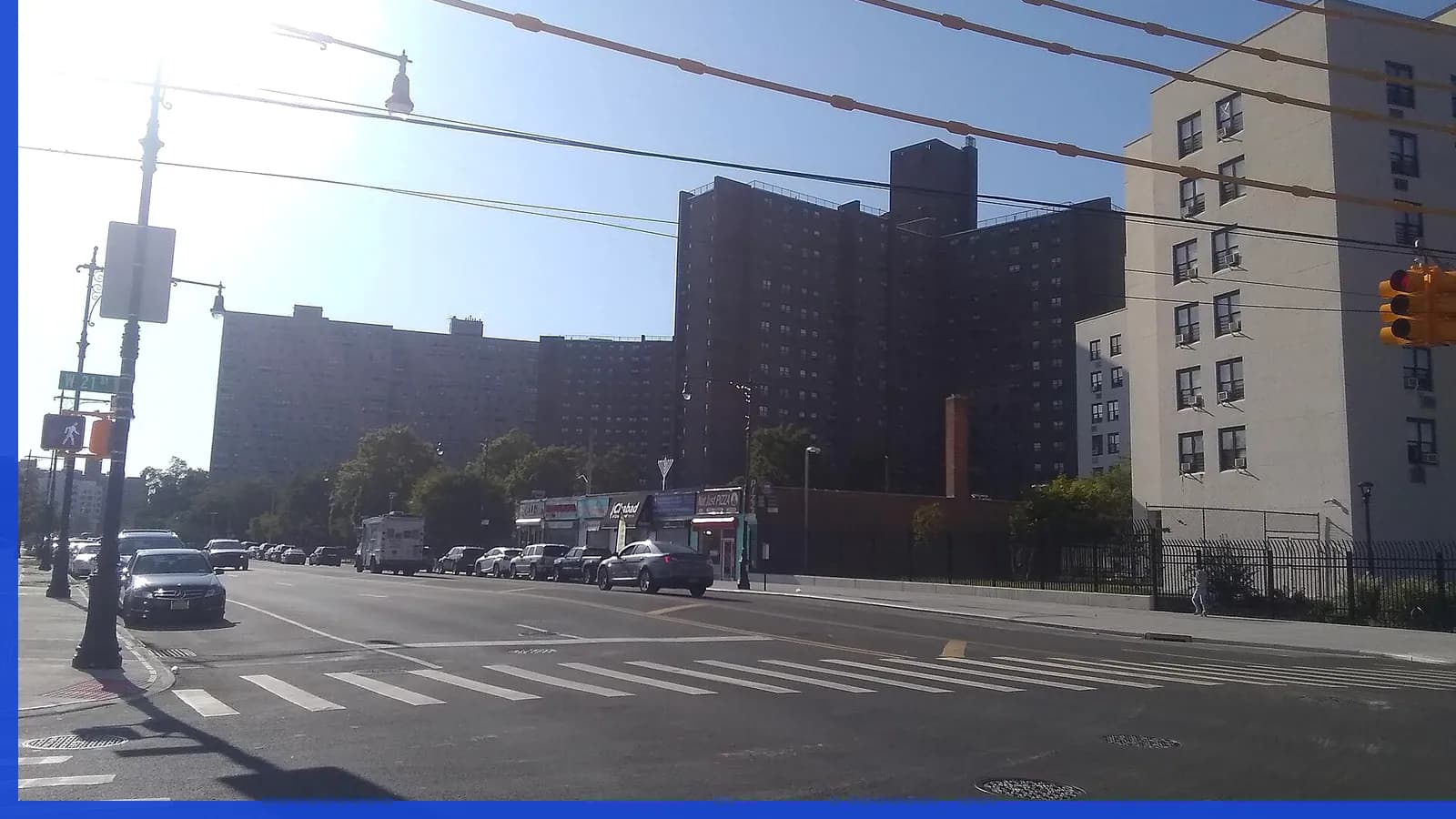 A Brooklyn neighborhood streetscape illustrating seasonal events in Coney Island