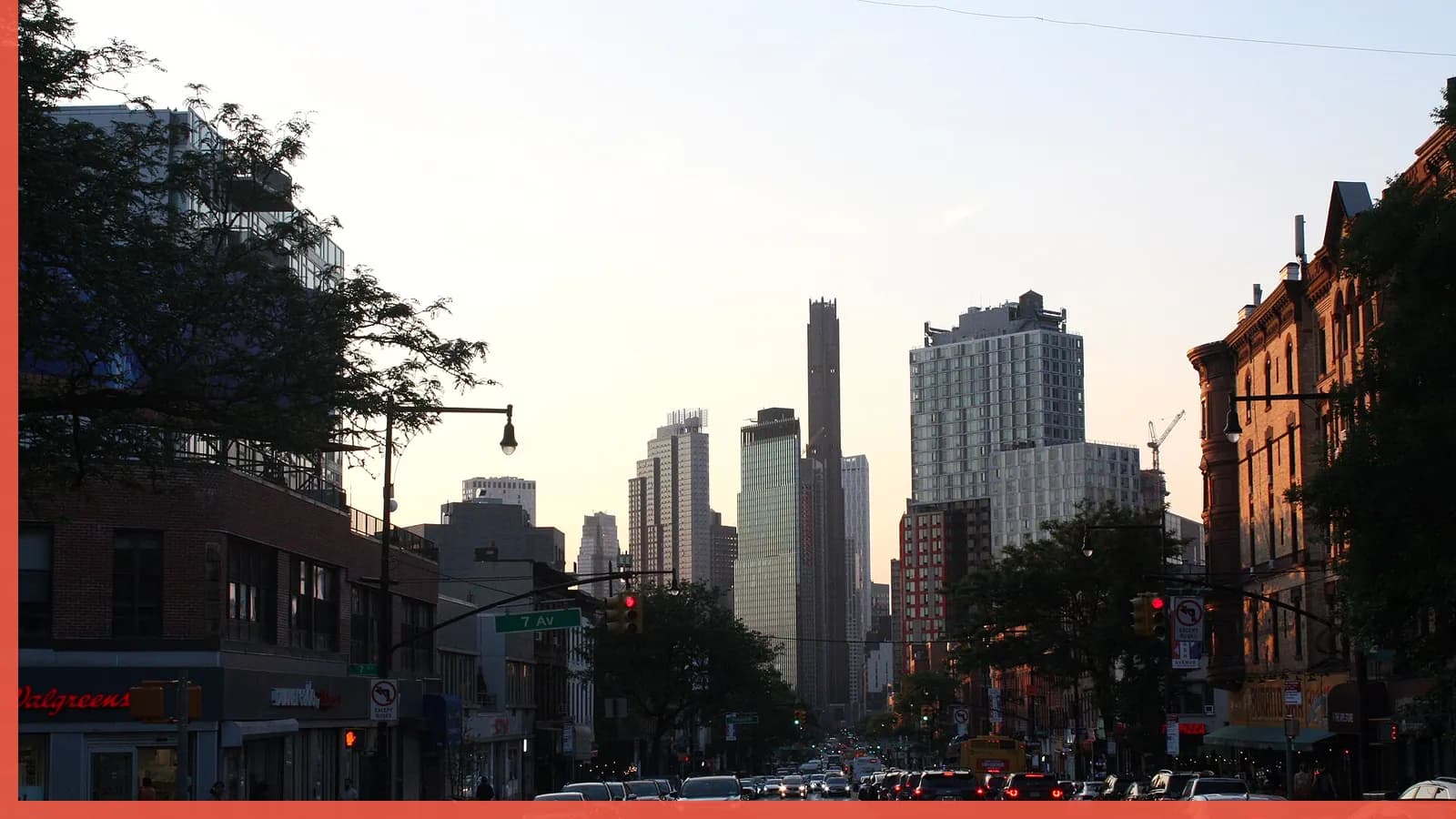 A Brooklyn neighborhood streetscape illustrating festivals in Flatbush