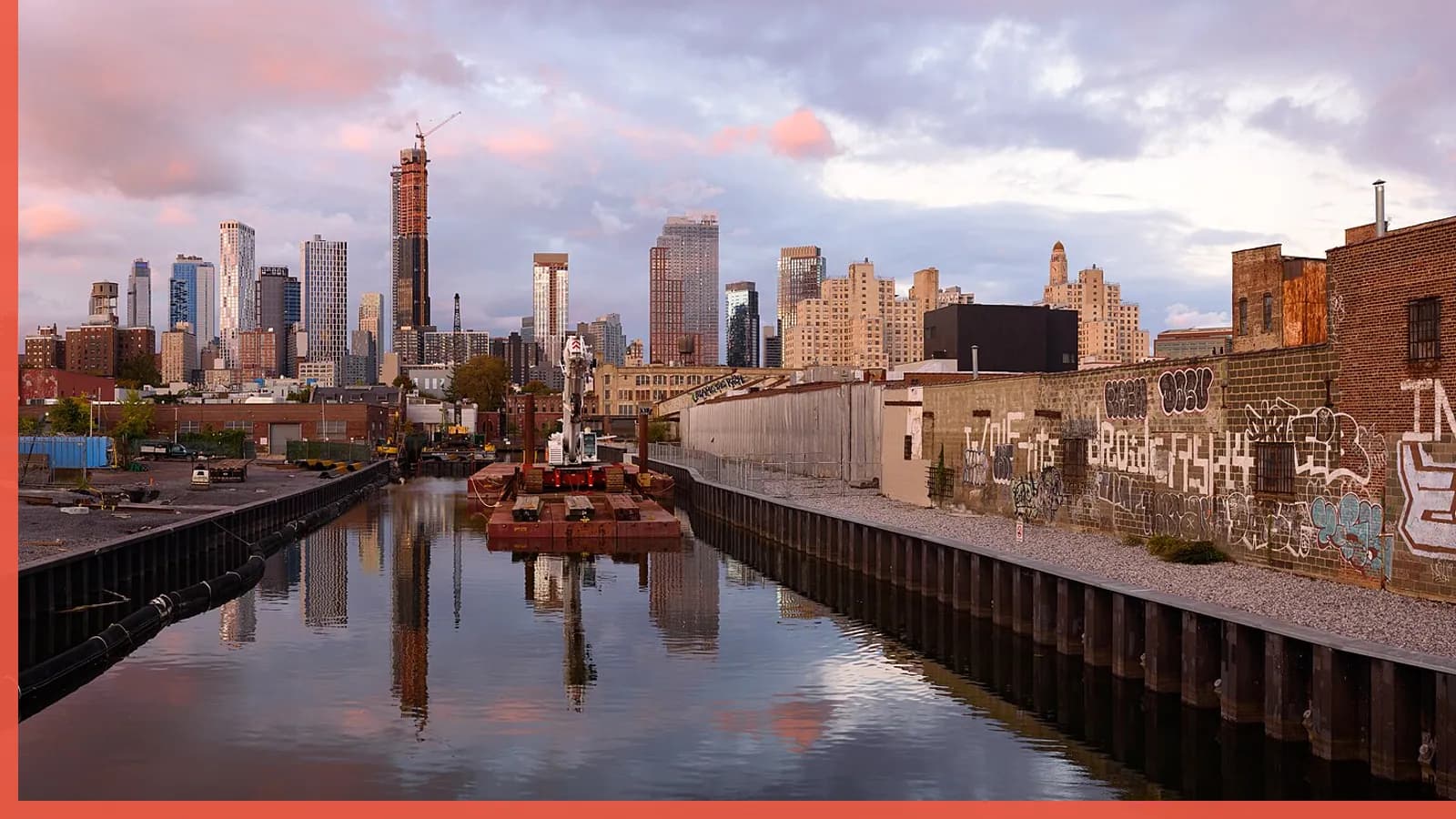A Brooklyn neighborhood streetscape illustrating environmental news in Gowanus