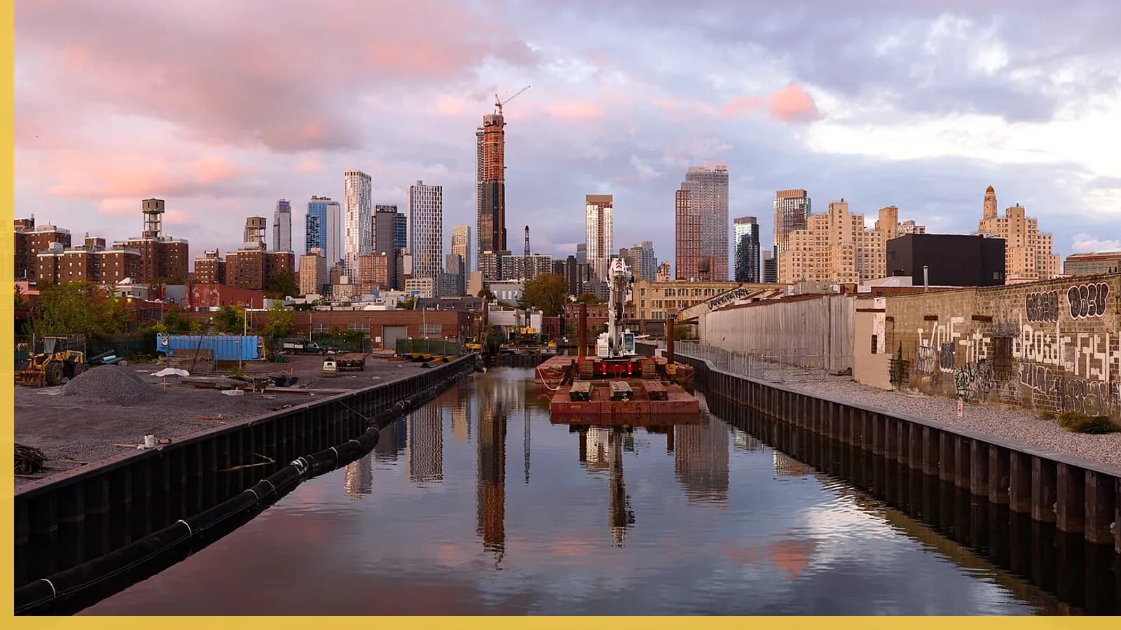 A Brooklyn neighborhood streetscape illustrating music in Gowanus