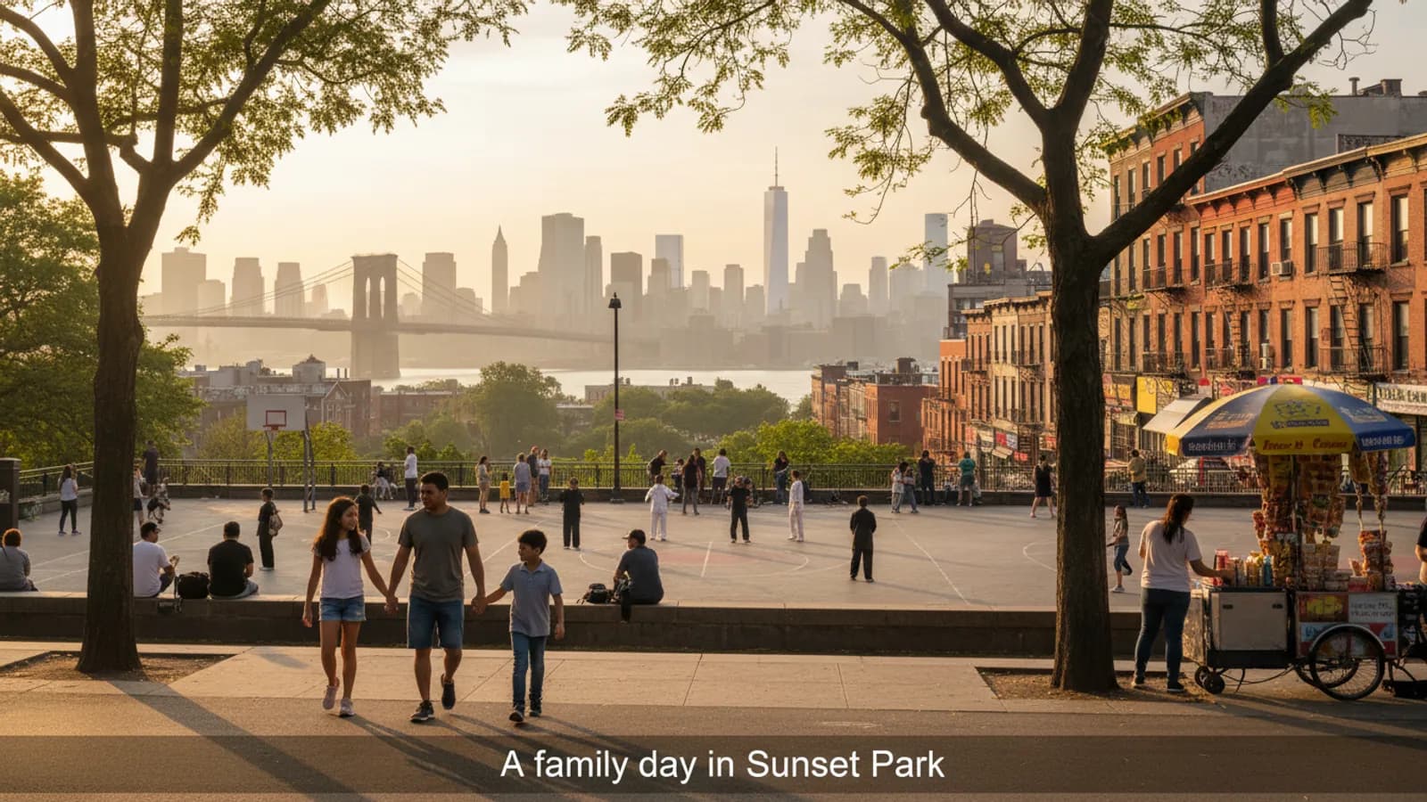 Editorial view of Sunset Park illustrating A family day in Sunset Park