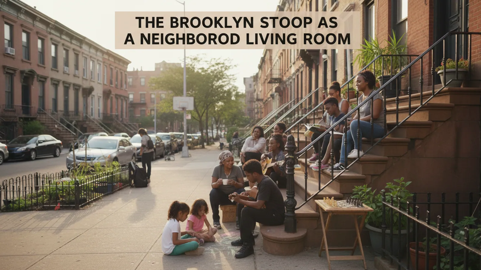 Editorial view of Brownsville illustrating The Brooklyn stoop as a neighborhood living room