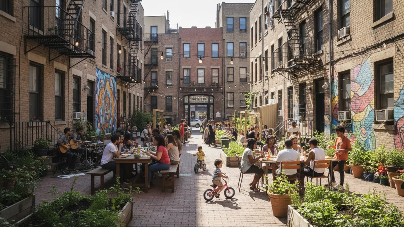 Editorial view of Flatbush illustrating How Brooklyn Apartment Courtyards Become Shared Community Space