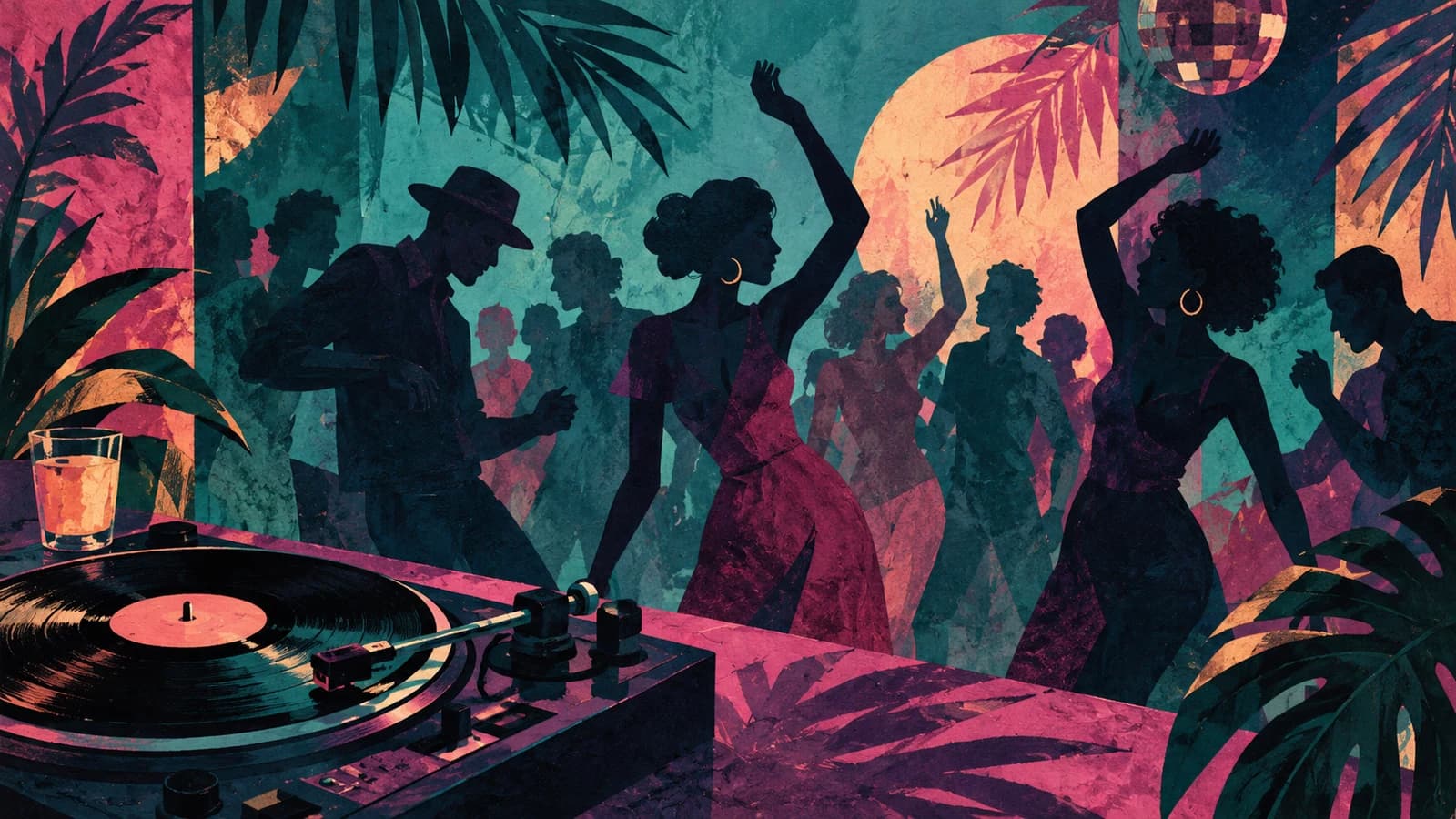 Conceptual editorial illustration for Bossa Nova Civic Club; not a documentary depiction of the establishment.