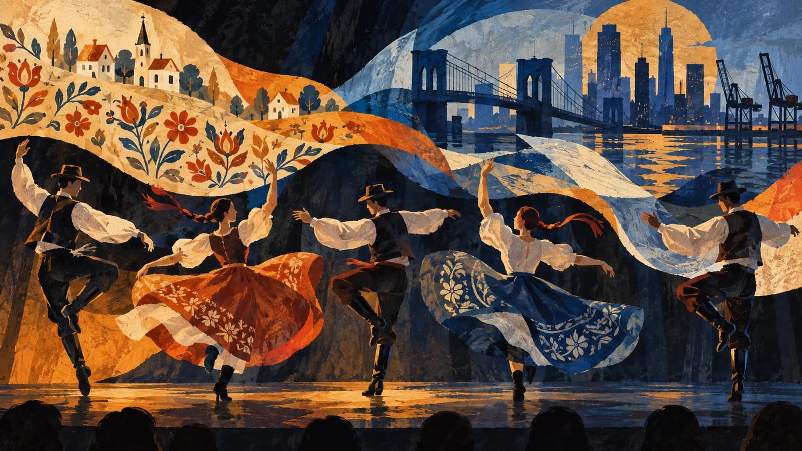 Conceptual editorial illustration for Drifters by Fitos Dezső Társulat; not a documentary depiction of the venue or event.