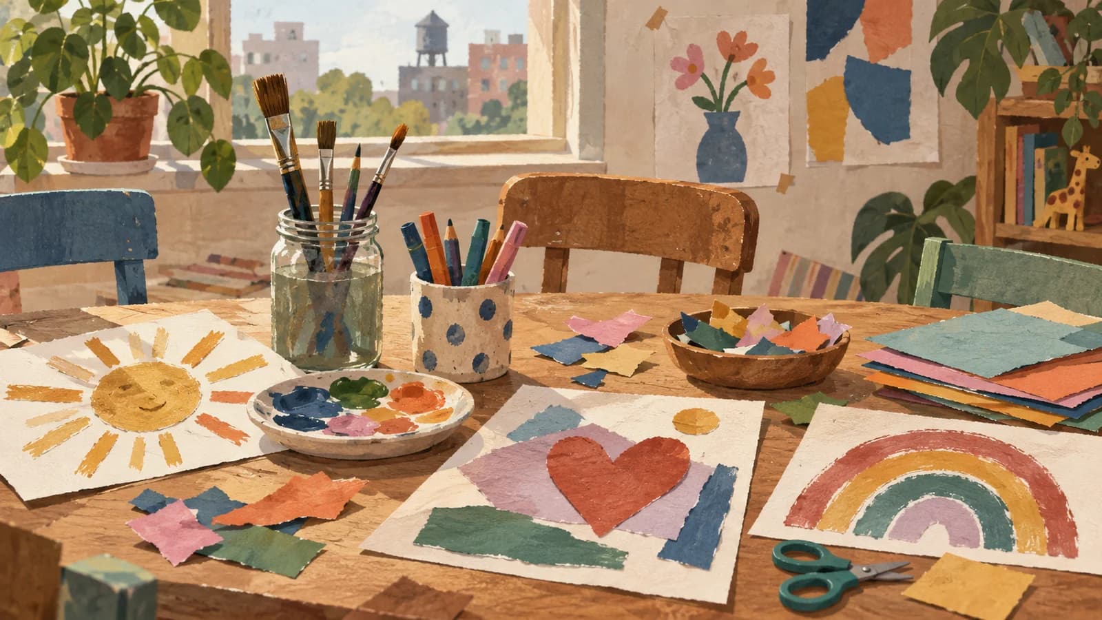 Conceptual editorial illustration for PLAYDAY Park Slope; not a documentary depiction of the establishment.