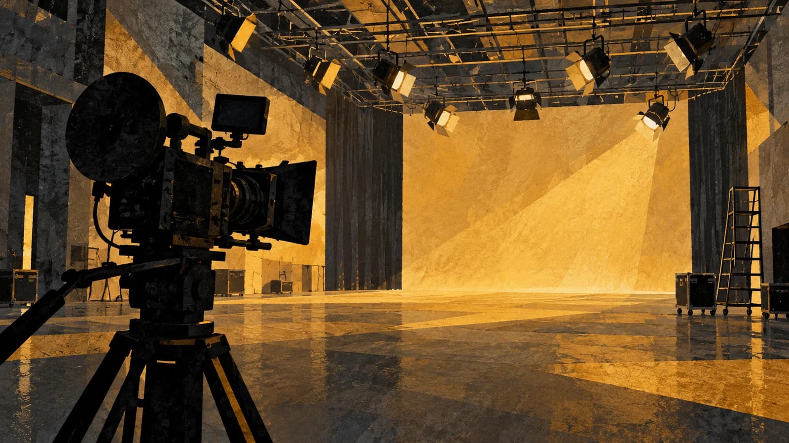 Conceptual editorial illustration for Steiner Studios; not a documentary depiction of the establishment.